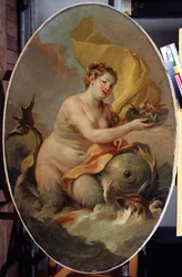 Nymf (nymf). Målning av Stefano Torelli (1712-1784). Olja på duk