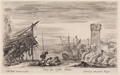 Vyerna över havshamnar (Vues de ports de mer): Utsikt över den italienska kusten
