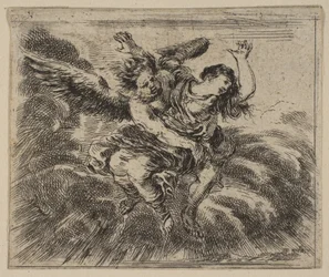 Boreas och Oreithyia, från Game of Mythology Jeu de la Mythologie, 1644.