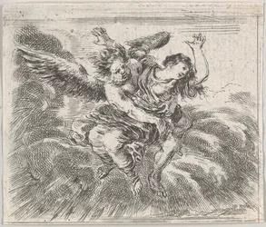 Boreas och Orithyia, från Game of Mythology Jeu de la Mythologie, 1644.