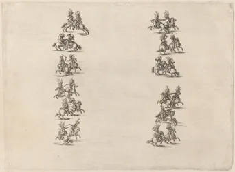 Kavaljerer slåss i två kolumner, 1652.