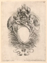 Escutcheon, nr. 5 från "Samling av olika infall och nio uppfinningar av mappar och prydnadsföremål"