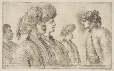 Fyra turkar och en svart man, ca 1662.