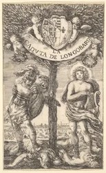 Frontispice för The Fall of Longobardi La Caduta de Longobardi, dikter av Sigismond B ..., 1656.