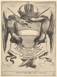 Frontispice för begravningen av kejsar Ferdinand II Esequie dellimperadore Ferdinando..., 1637.