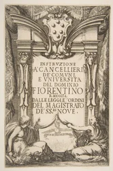 Frontispice för Instruzione a Cancellieri, 1635.