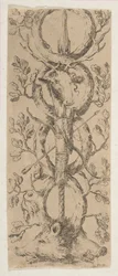 Chefer för en hjort och två galtar i Rinceaux of Oak Branches, ca. 1653.