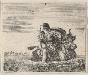 Jupiter och Europa, från Game of Mythology Jeu de la Mythologie, 1644.
