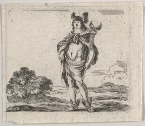 Merkurius, från Game of Mythology Jeu de la Mythologie, 1644.