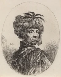 Mor med en turban prydd med fem fjädrar, 1649-1650