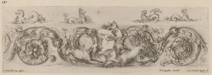 Prydnadsfris med marina varelser, troligen 1648.