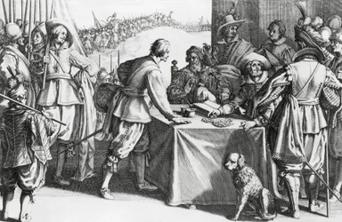 Betalande legosoldater, gravyr av Stefano della Bella (1610-1664)