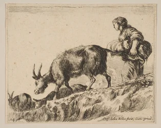 Tavla 14: herdinna som vallar getter, ca. 1641.