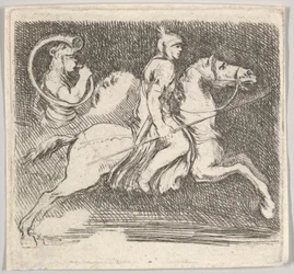 Plåt 20: en soldat i profil galopperande åt höger med en lans i höger hand..., ca. 1646.