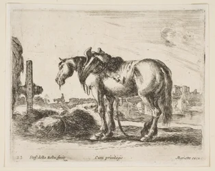 Tallrik 22: vagnhäst, från Diverse djur Diversi animali, ca. 1641.