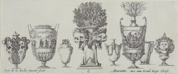 Tallrik sex från Collection of Various Vases