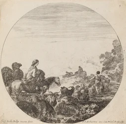 Herdar och flock med kvinna och kamel, 1646.