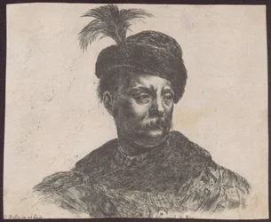 Studie av en polsk adelsman som byst, ur serien "Principii del disegno"