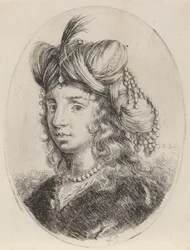 Sultanness prydd med pärlor, vänd till vänster, 16491650.