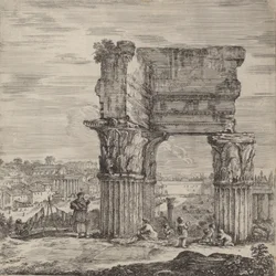 Temple of Concord och Forum Romanum, 1656.