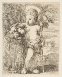 Spädbarnet Johannes döparen med sitt lamm, ca. 1649.