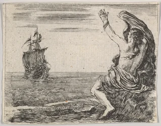 Theseus och Ariadne, från Game of Mythology Jeu de la Mythologie, 1644.
