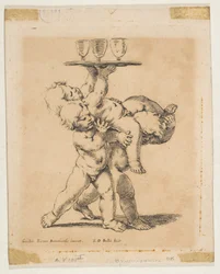 Tre barn med en bricka, ca. 1638.