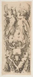 Två bevingade barn med kroppar som förvandlas till prydnad Blåsande bubblor, ca. 1653.