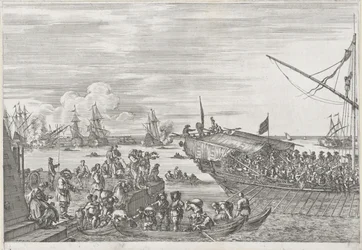 Avgång av ett galärfartyg i hamnen i Livorno Port of Livorno (serietitel) Vues de port de Livourne (serietitel)