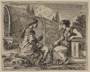 Vertumnus och Pomona, från Game of Mythology Jeu de la Mythologie, 1644.