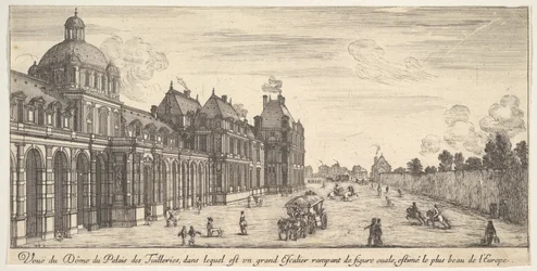 Utsikt över kupolen på Tuilleripalatset, från Olika vyer av anmärkningsvärda pla..., 1649-51.