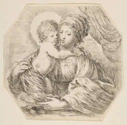 Virgin and Christ Child, en åttakantig komposition, ca. 1649.