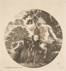 Ung Satyr på väg att bada i en flod, från 