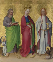 De heliga Matteus, Katarina av Alexandria och evangelisten Johannes, ca. 1450