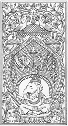 Indian Panel, Bagshot Park, Surrey, ca 1880-2023 (tecknad 1997) (tusch)