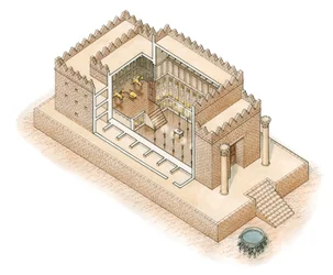 Salomos tempel, Jerusalem, ca -900--587 (bläck och akvarell)