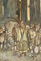 Och den natten var det fest och glädje i den ensamma hyddan, illustration från 