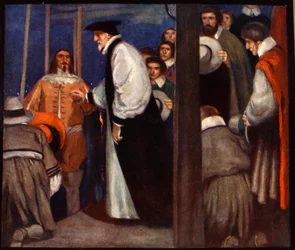 Ärkebiskop Laud, illustration från "Den mäktiga armén" av Winifred M. Letts, pub. 1912 (lito i färg)