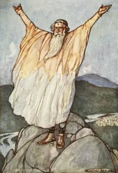 "The Moment of Luck is come", illustration från "Cuchulain, The Hound of Ulster", av Eleanor Hull (1860-1935)