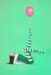 Balans med rosa ballonger