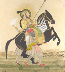Maharana Sangram Singh Rider en prishingst, ca. 1712.