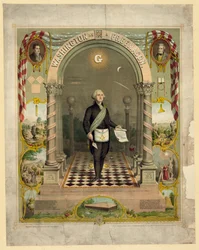 Washington som frimurare / Strobridge & Gerlach litografer, Pike