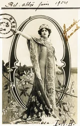 O a : Anna Held, polskt ursprung, sångerska och dansare från la Belle Epoque - Alfabet i vykort