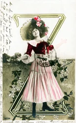 Z: Constance Elise De Vere, fransk skådespelerska med engelskt ursprung född i Belgien, alfabet i vykort