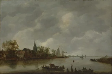 River View med en bykyrka.