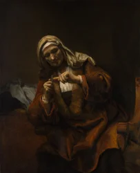 Gammal kvinna som klipper sina naglar, ca. 1655-60.