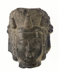 Chef för en bodhisattva, 581-618 (mörkgrå kalksten)