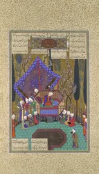 Zal Consults the Magi, Folio 73v från Shahnama Book of Kings..., ca.1530-35