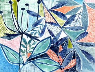 Abstrakt botaniskt bladverk