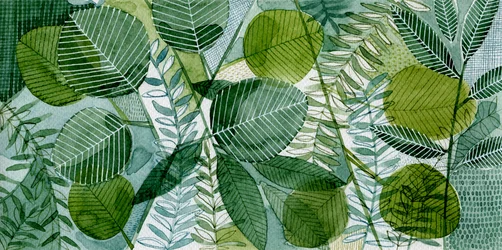 Botaniskt grönt mönster
